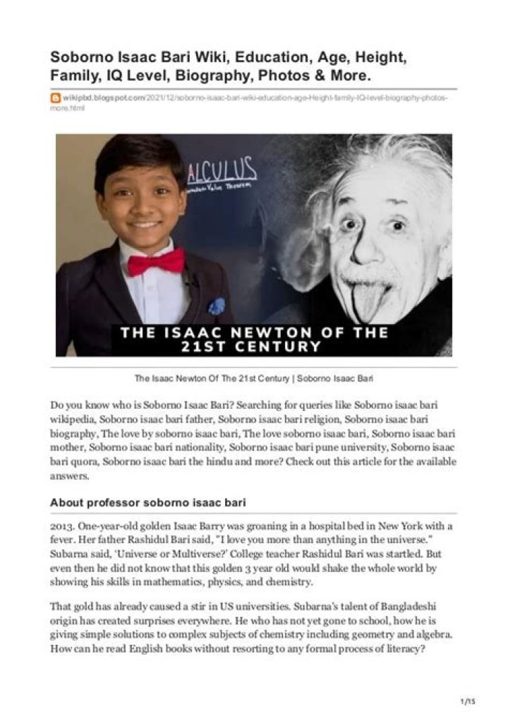 Bio, Net Worth, Education, And Career Of Soborno Isaac Bari